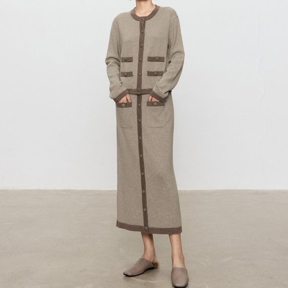 CHICJOC Dresses & Skirts - CHICJOC Italian Yarn 100% Cashmere Vintage Style Long Skirt size 40